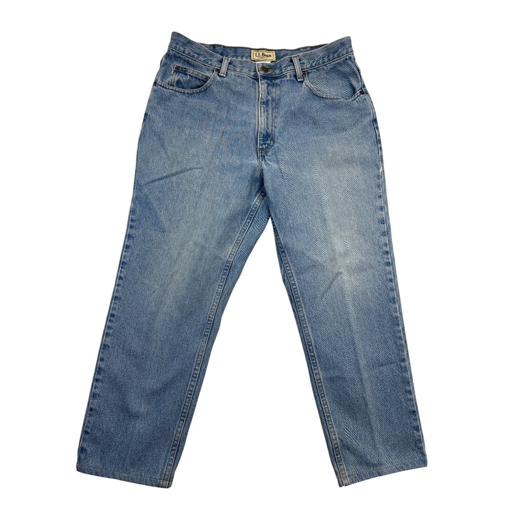 L.L. Bean Jeans Mens 34x29 Blue Denim Classic Fit Straight‎